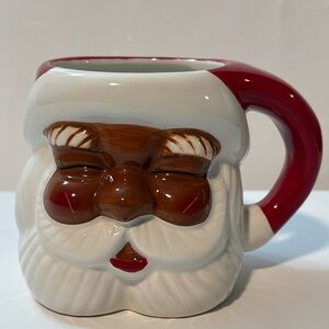 Pottery Barn Eye Shut Santa Claus Figural 16oz Mug New